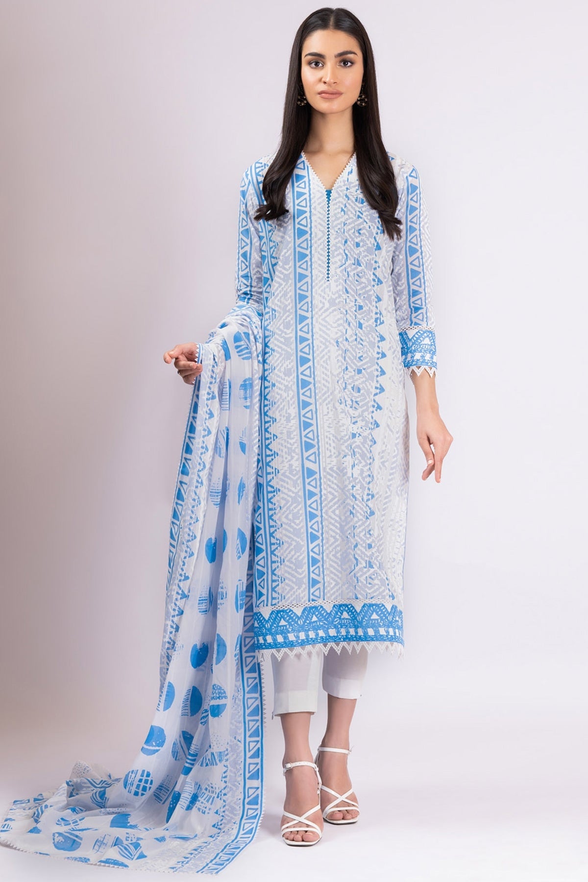 Alkaram Online Ss-52.1-22 White Spring Summer 2022 - Pakistani Branded Clothes