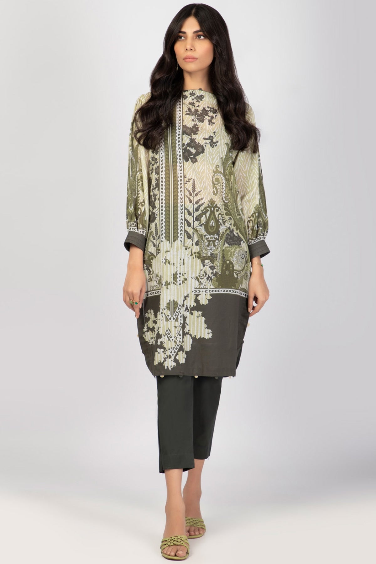 Alkaram Online Ss-53-22 Green Spring Summer 2022 - Pakistani Branded Clothes