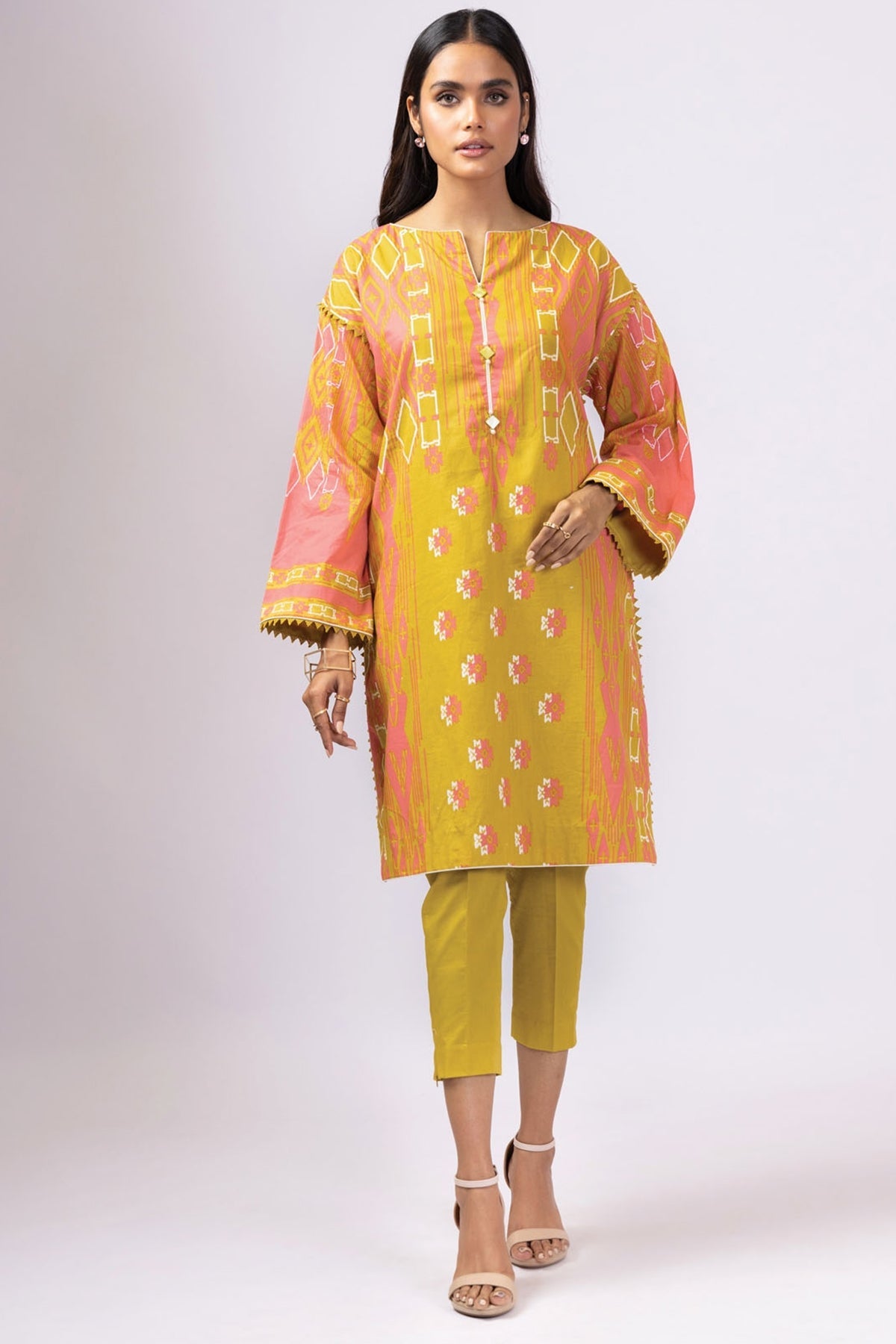 Alkaram Online Ss-55-22 Green Spring Summer 2022 - Pakistani Branded Clothes