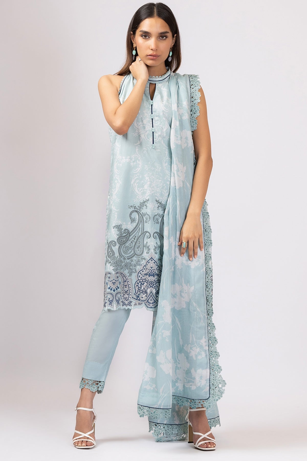 Alkaram Online Ss-6.1-22 Blue Spring Summer 2022 - Pakistani Branded Clothes