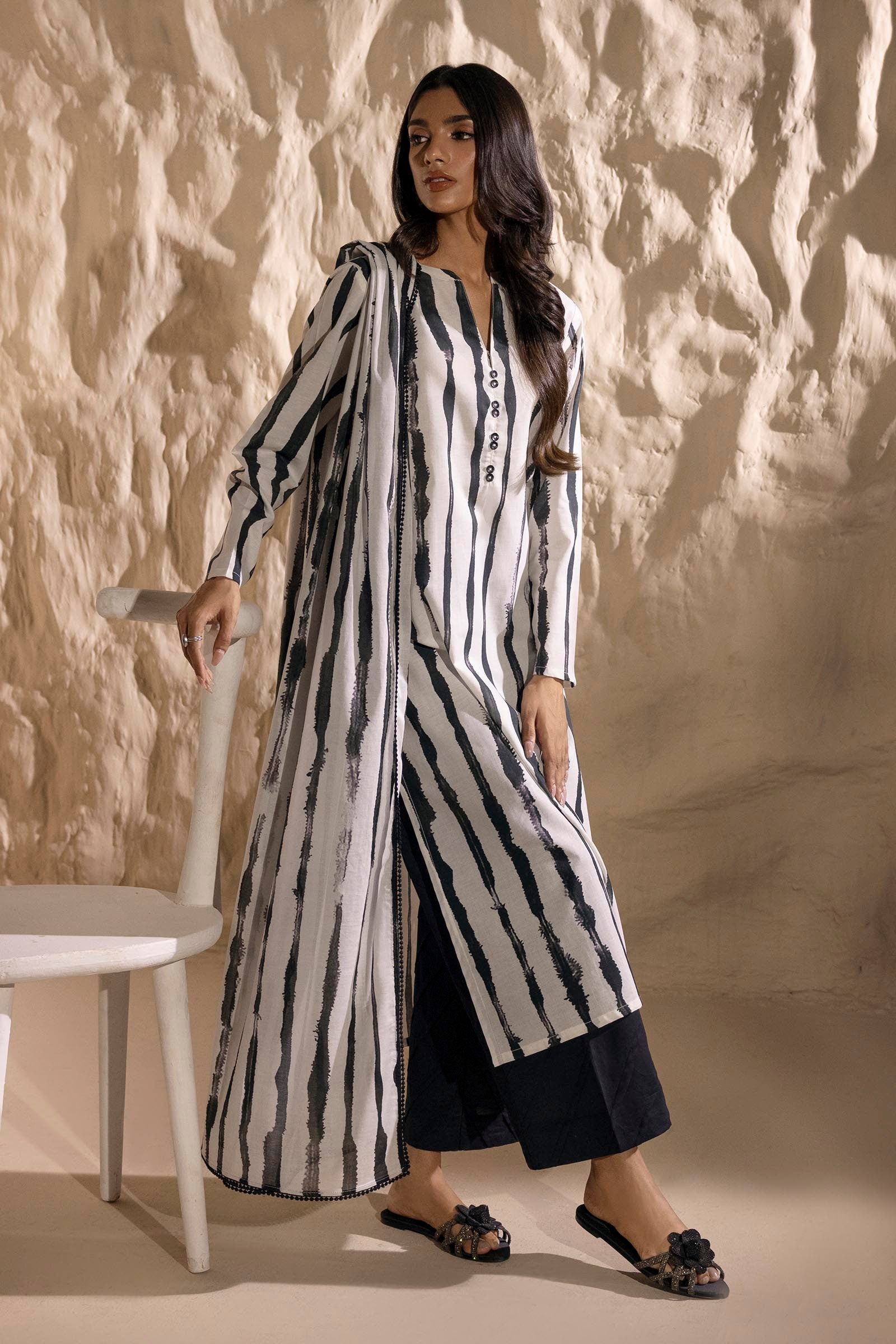Sana Safinaz SS24BSP194 Monochrome Collection 2024 – Sara Clothes