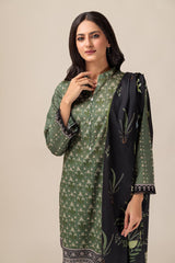 Bonanza Satrangi Sage Green Lawn Collection Vol 1