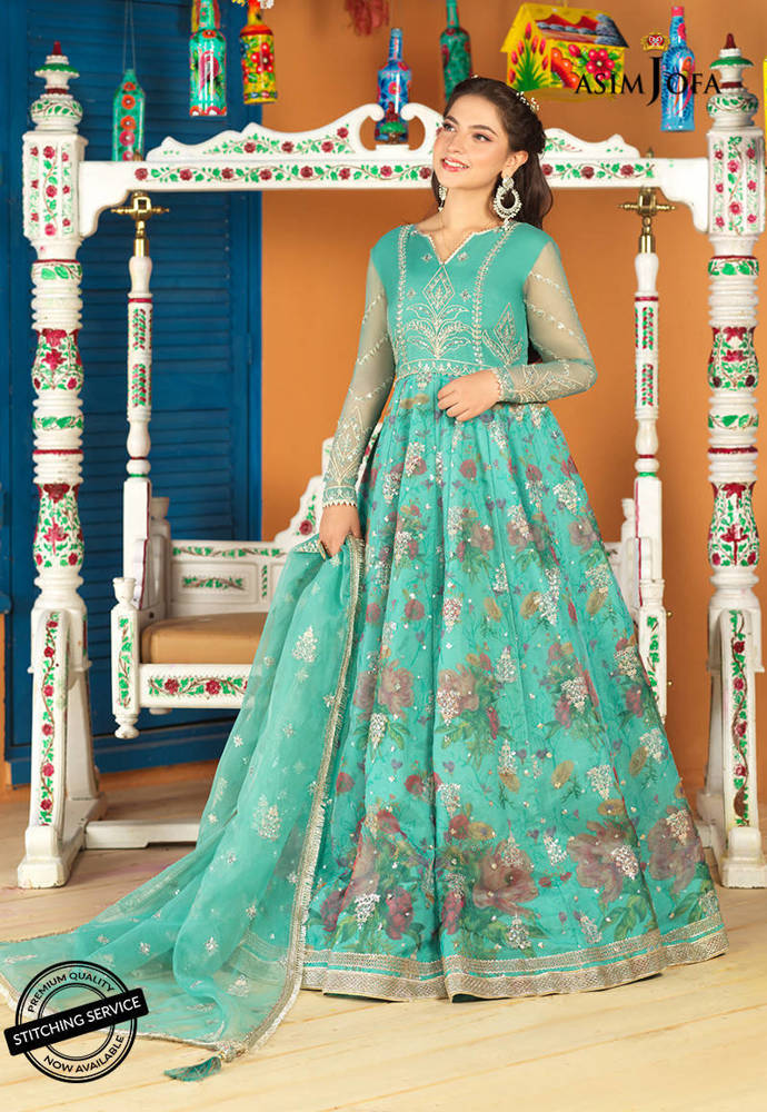 princess polly baby blue dress Limited Edition By Asim Jofa | AJFILE-12 main image 1