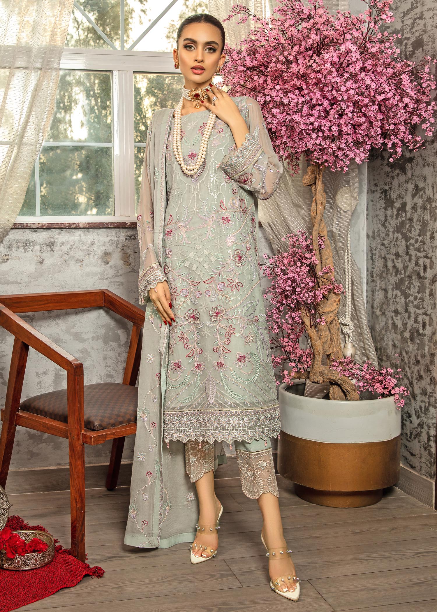 Meeral D-06 Shamrock Lamhey Chiffon Collection