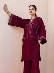 Zainab Chottani Maroon Comfort Casual Pret 2024