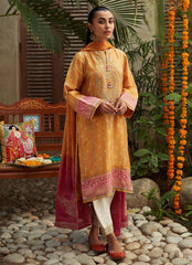 Farah Talib Aziz Gaia Mustard Shirt And Dupatta Tim Tim Luxe Silk Pret 2