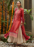 Farah Talib Aziz Jonie Tangerine Kurta And Dupatta Tim Tim Luxe Silk Pret 2