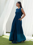 Farah Talib Aziz Tillie Teal Ombre Cutwork Shirt Eid Edition