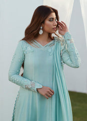 Farah Talib Aziz Anabella Aqua Kalidaar and Draped Dupatta Eid Edition