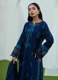 Farah Talib Aziz Ada Navy Silk Embroidered Shirt Eid Edition