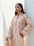 Farah Talib Aziz Dawn Peach Embroidered Silk Shirt and Dupatta Eid Edition