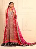 Zainab Chottani Long red mehsuri net paneled dress Bridal 2020