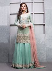 Zainab Chottani Mint shirt with sharara Formal 2020