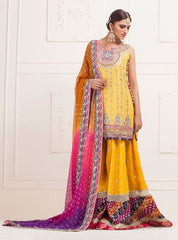 Zainab Chottani Yellow knee-length raw silk dress Formal 2020