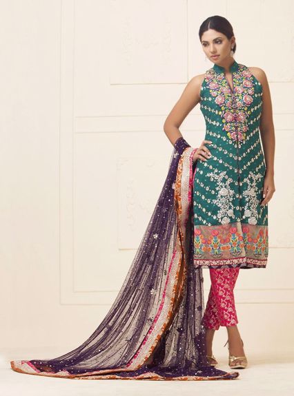 Zainab Chottani Green khaddi net dress Formal 2020
