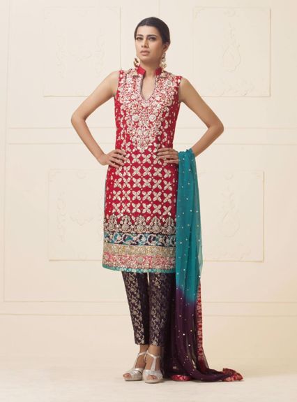 Zainab Chottani Red khadi net dress Formal 2020