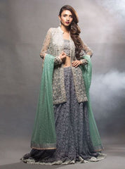 Zainab Chottani Grey jacket with charcoal grey dhaka Formal 2020