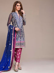 Zainab Chottani Royal blue and cherry pink dress Formal 2020