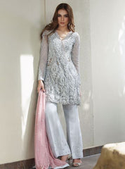 Zainab Chottani Ash white and tea pink Formal 2020