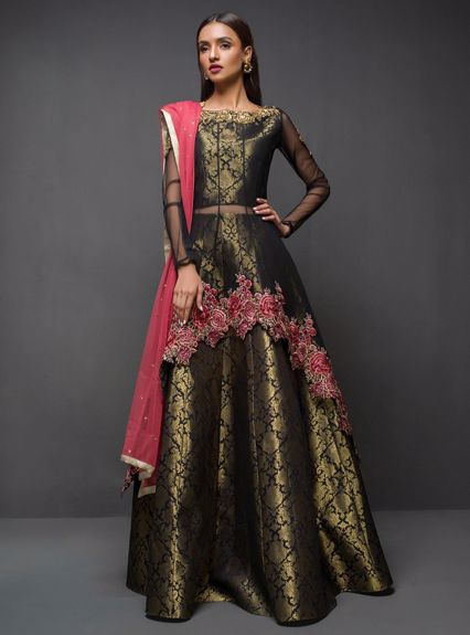 Zainab Chottani Black peplum Formal 2020 Sara Clothes Zainab Chottani Black peplum Formal 2020 Sara Clothes