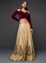 Zainab Chottani Maroon and gold Formal 2020