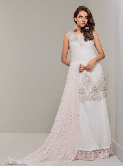 Zainab Chottani White and powder pink dress Formal 2020 Sara Clothes Zainab Chottani White and powder pink dress Formal 2020 Sara Clothes