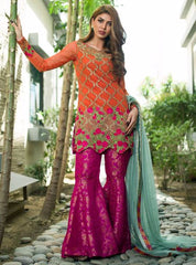 Zainab Chottani Orange and fuchsia Luxury Pret 2020