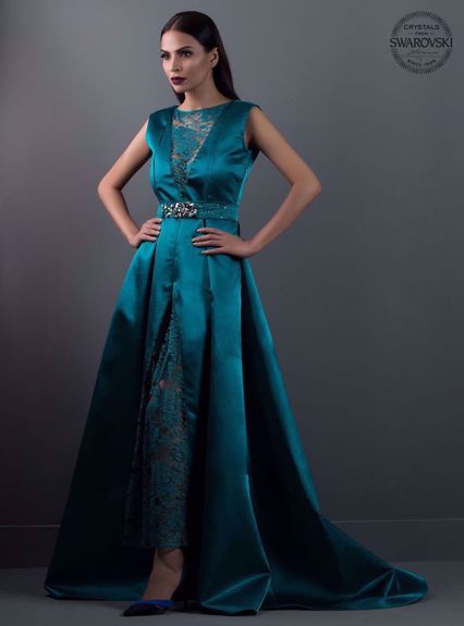 Zainab Chottani Lustrously turquoise Swarovski 2020