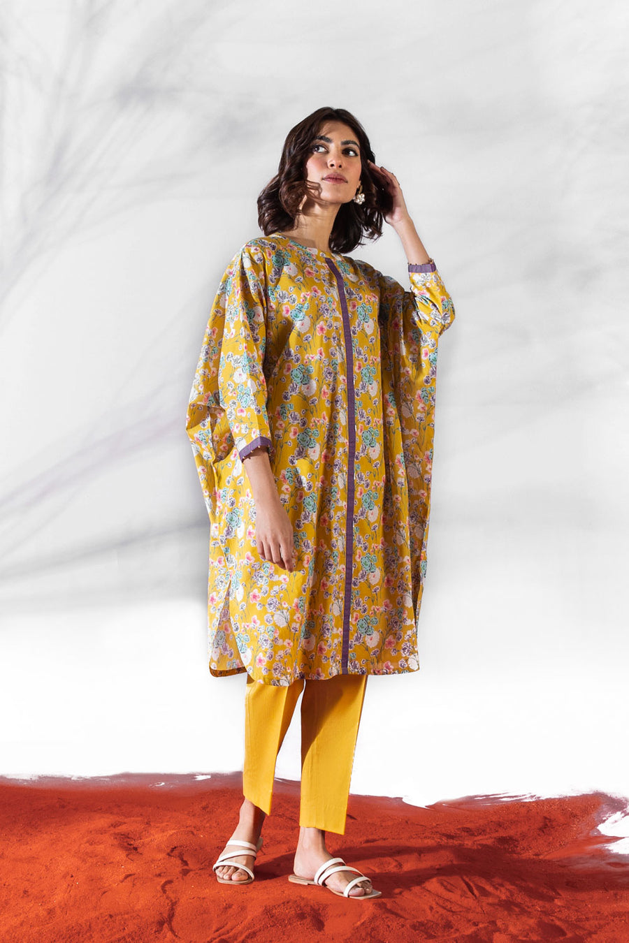 Sapphire Solid Jacquard Kurti For Girls