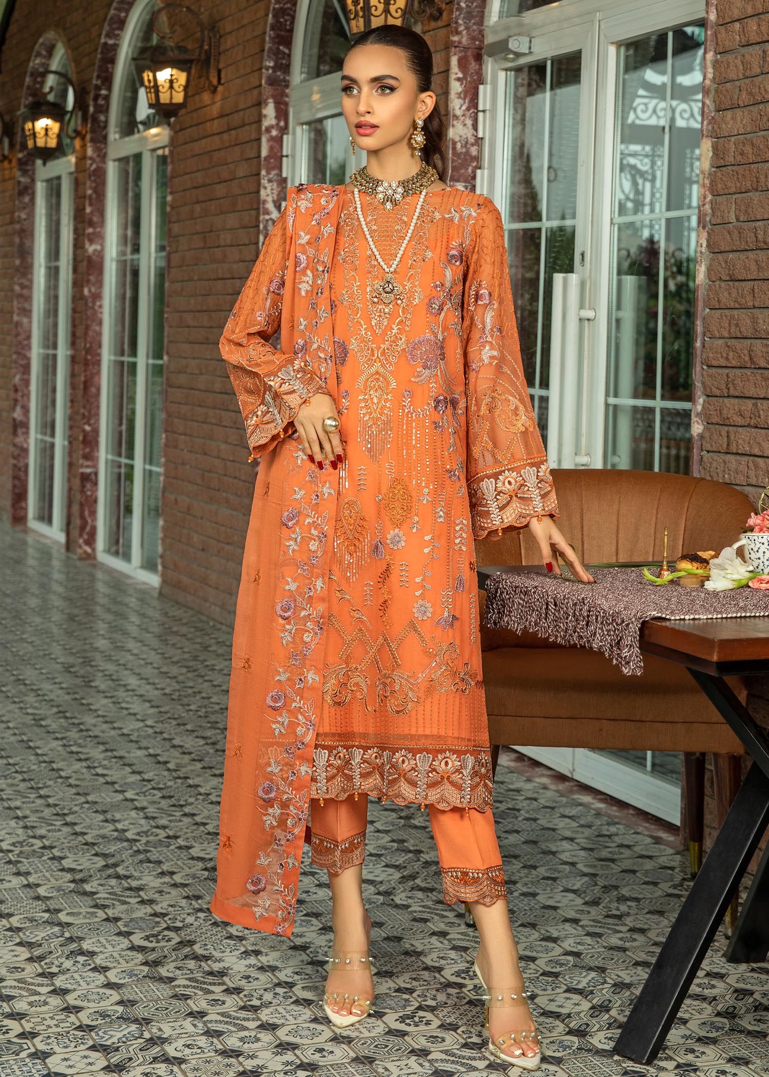 Meeral D-02 Farasha Lamhey Chiffon Collection