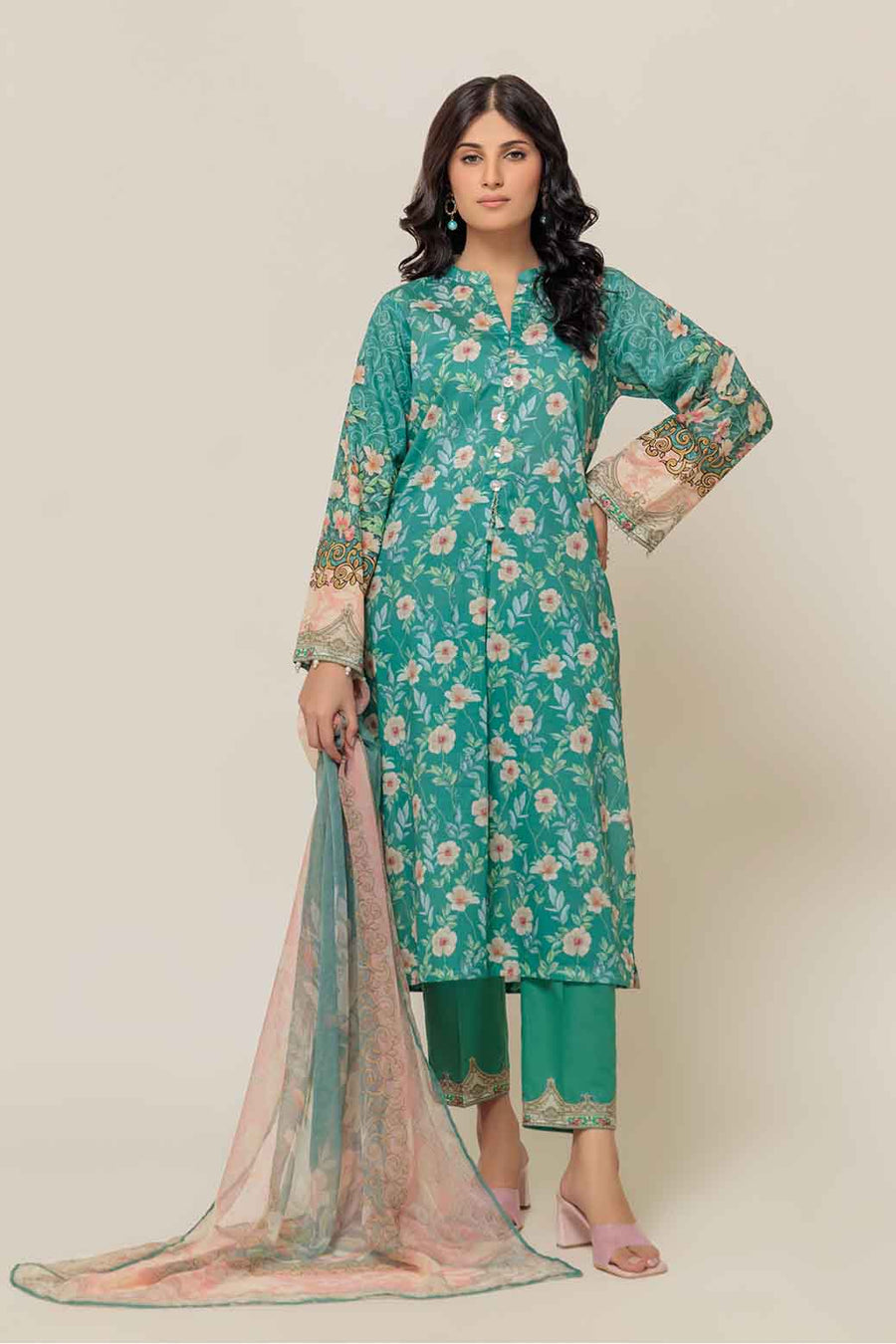 Bonanza Satrangi Rose Dust Lawn Collection Vol 1