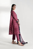 Printed khaddar suit with geometric dupatta by Sara Clothes