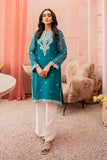 Cross Stitch Teal Rasham Embellished Shirt Luxe Pret Collection 2022