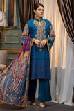 Adan Libas Prussian Blue Embroidered & Printed Lawn 2022