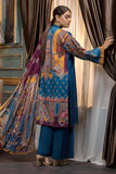 Adan Libas Prussian Blue Embroidered & Printed Lawn 2022