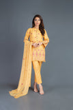 Bareeze Ethnic Strips Bnl798 Yellow Dress