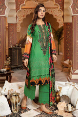 Zebaish Green Rose Schiffli Embroidered Lawn 2022