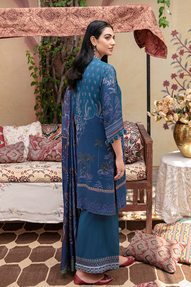 Cross Stitch Blue Frost-3pc- Linen Suit Winter Edit 1 Khaddar Linen 20 –  Sara Clothes