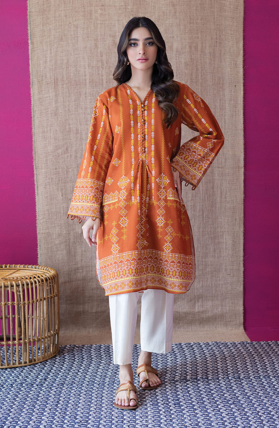 Orient HCS S 22 106 Rust Khaddar Scshirt Myreen Winter Collection 2022