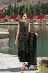 Bareeze Midnight Garden Bnl781 Black Dress