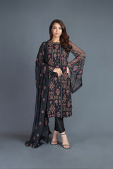 Bareeze Mughal Sehgal Bnl847 Black Dress