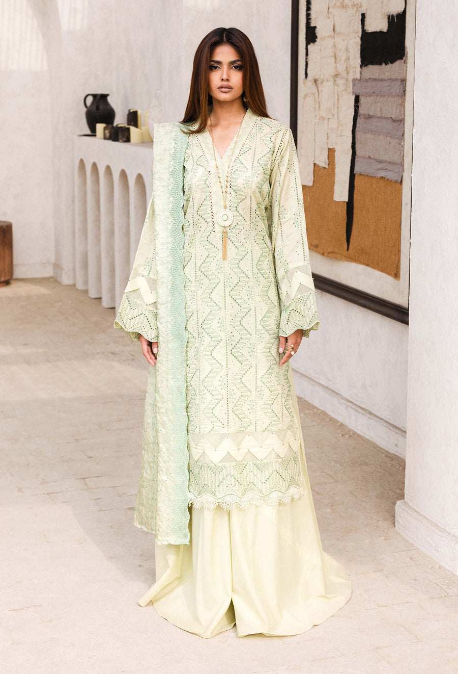 chikankari dress designs Designer cotton lawn suit with chikankari embroidery