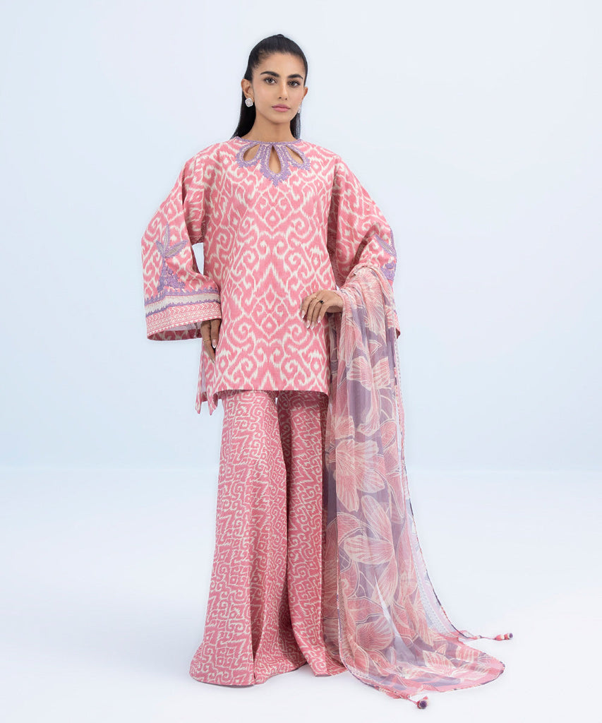 Manara Embroidered Khaddar Suit Unstitched 3 Piece MNA24LW LW-03 Phulkari - Winter Collection