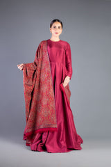 Bareeze Pukhraj Shawl Ch3409 Maroon Shawl Dress