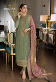 Asim Jofa Chiffon, organza, Sage Green & Pink Jhilmil Collection