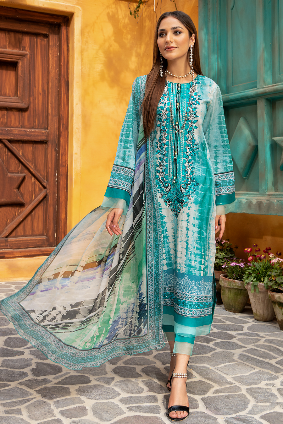 Jahanara J16-08 Sky Blue Summer Lawn Vol VI 2022