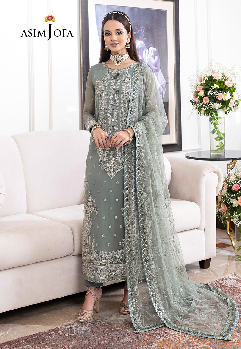 Asim Jofa Chiffon, Glacial Green, organza Jhilmil Collection Sara Clothes Asim Jofa Chiffon, Glacial Green, organza Jhilmil Collection Sara Clothes