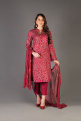 Bareeze Kani Work Bnl1155 Red Dress