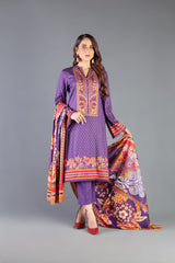 Bareeze Printed Pr946 Purple Dress