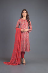 Bareeze Nazneen Range Bnl936 Red Dress